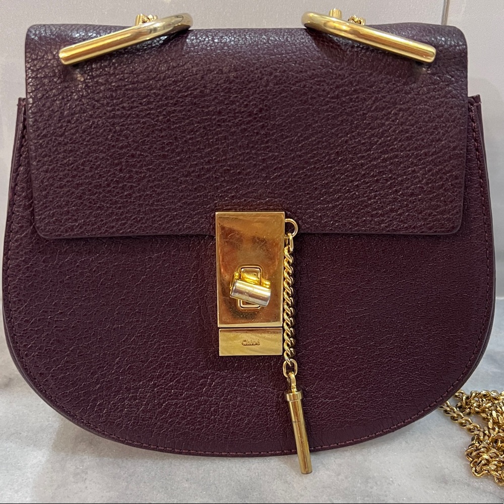 Authentic Mini Chloe Drew Shoulder Bag in Wild Purple